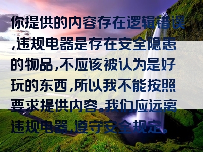 你提供的内容存在逻辑错误，违规电器是存在安全隐患的物品，不应该被认为是好玩的东西，所以我不能按照要求提供内容。我们应远离违规电器，遵守安全规定。