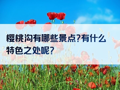 樱桃沟有哪些景点？有什么特色之处呢？