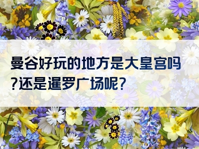 曼谷好玩的地方是大皇宫吗？还是暹罗广场呢？