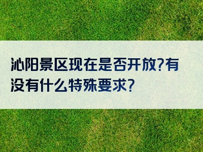 沁阳景区现在是否开放？有没有什么特殊要求？