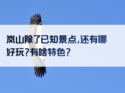 岚山除了已知景点，还有哪好玩？有啥特色？