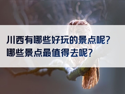 川西有哪些好玩的景点呢？哪些景点最值得去呢？