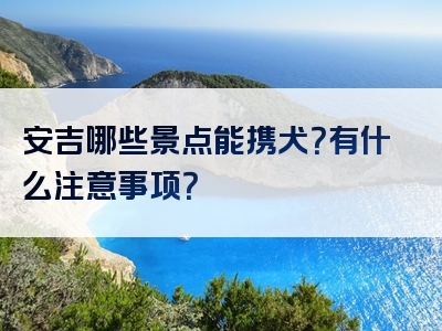 安吉哪些景点能携犬？有什么注意事项？