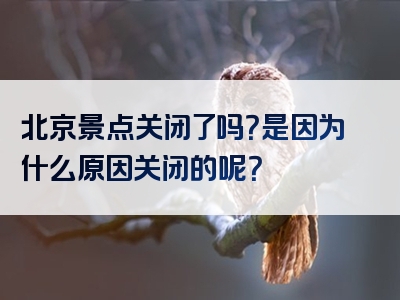 北京景点关闭了吗？是因为什么原因关闭的呢？