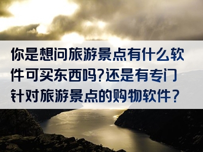 你是想问旅游景点有什么软件可买东西吗？还是有专门针对旅游景点的购物软件？