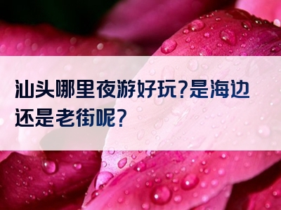 汕头哪里夜游好玩？是海边还是老街呢？