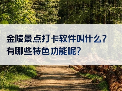 金陵景点打卡软件叫什么？有哪些特色功能呢？