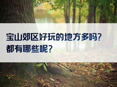 宝山郊区好玩的地方多吗？都有哪些呢？