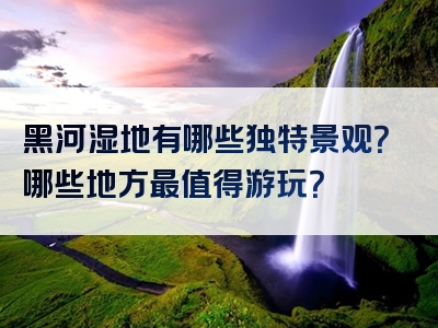 黑河湿地有哪些独特景观？哪些地方最值得游玩？