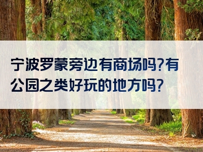 宁波罗蒙旁边有商场吗？有公园之类好玩的地方吗？