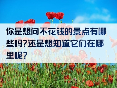 你是想问不花钱的景点有哪些吗？还是想知道它们在哪里呢？
