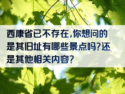 西康省已不存在，你想问的是其旧址有哪些景点吗？还是其他相关内容？