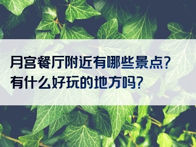 月宫餐厅附近有哪些景点？有什么好玩的地方吗？