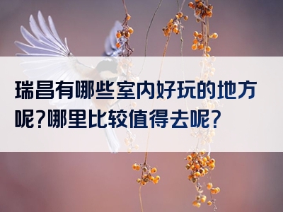 瑞昌有哪些室内好玩的地方呢？哪里比较值得去呢？