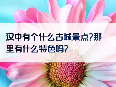 汉中有个什么古城景点？那里有什么特色吗？