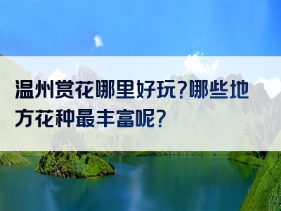 温州赏花哪里好玩？哪些地方花种最丰富呢？