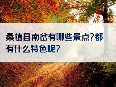 桑植县南岔有哪些景点？都有什么特色呢？