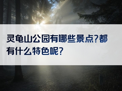 灵龟山公园有哪些景点？都有什么特色呢？