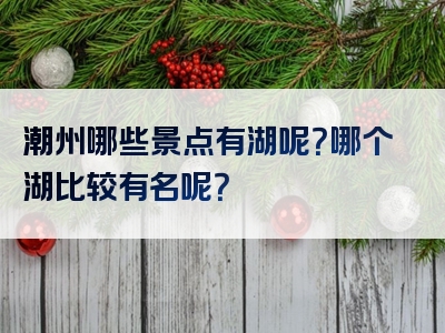 潮州哪些景点有湖呢？哪个湖比较有名呢？